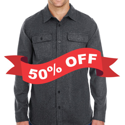 Nu-Calgon Men's Solid Flannel Shirt-50% off Thumbnail