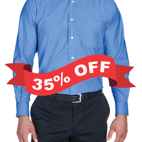 Nu-Calgon Men's Long-Sleeve Oxford with Stain-Release-50 % off Thumbnail