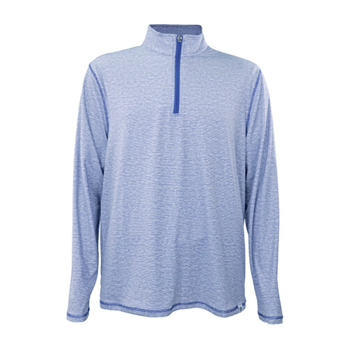 NUC- JOURNEY JOHNSTON SPACEDYE 1/4 ZIP PERFORMANCE STRIPED MOCK NECK  Thumbnail